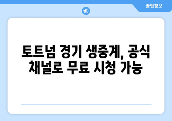 토트넘 경기 무료로 시청하는 법: 공식 채널 안내