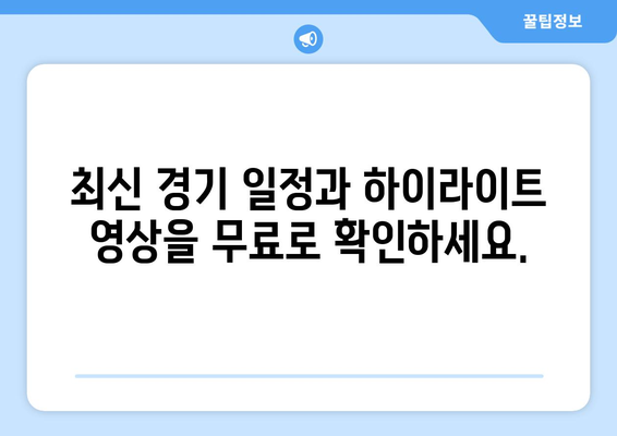 프리미어리그 무료중계 공식 플랫폼 소개