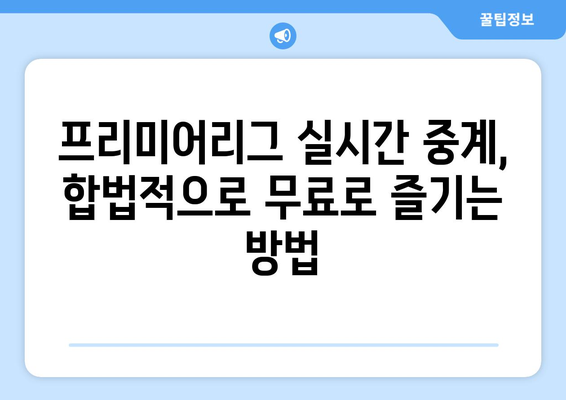 프리미어리그 실시간 중계 무료로 시청하는 방법