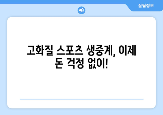 고화질 스포츠 실시간 중계 무료로 보는 법