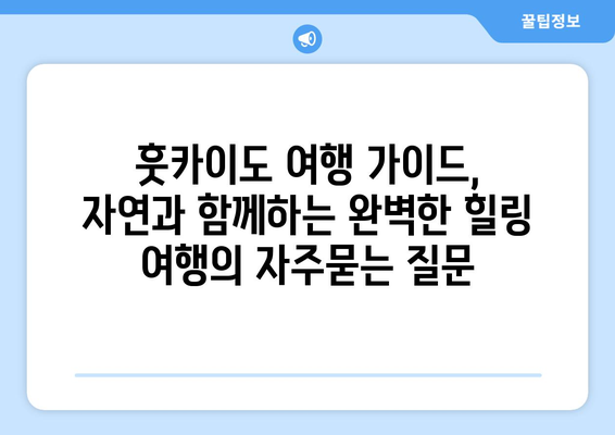 훗카이도 여행 가이드, 자연과 함께하는 완벽한 힐링 여행