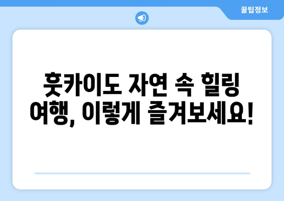 훗카이도 여행 팁, 자연과 함께하는 힐링 여행지