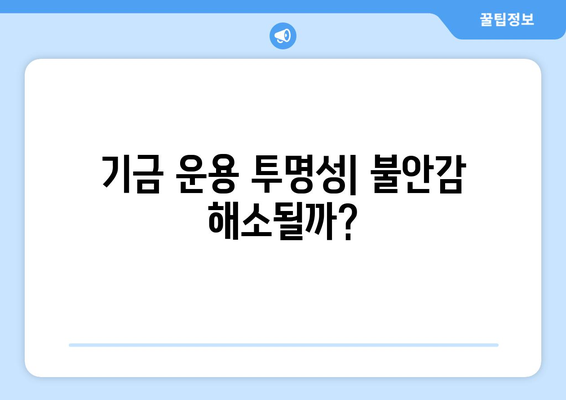 연금개혁안 문제점: 국민연금 개혁의 주요 논란