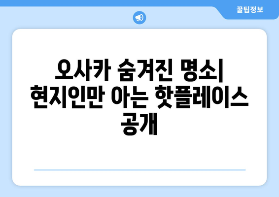 오사카 여행지 추천, 필수 코스와 숨겨진 명소 모두 소개