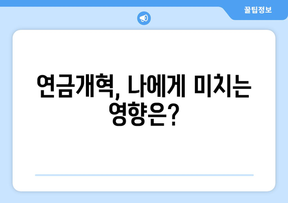 연금개혁안 내용 정리: 국민연금 개혁안의 핵심 요소