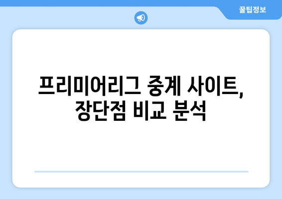 프리미어리그 무료중계 사이트 비교 분석