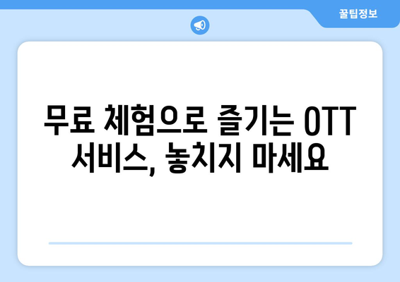 OTT 다시보기 사이트 추천, 무료로 즐기기