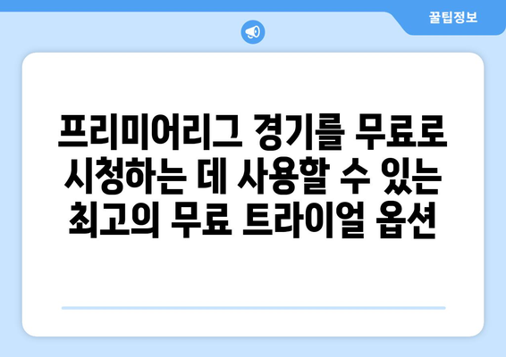 프리미어리그 실시간 중계: 무료로 안전하게 시청하는 방법