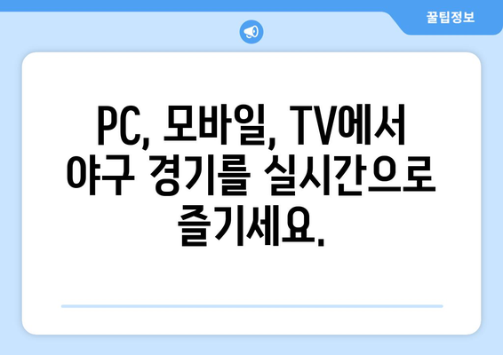 실시간 야구 생중계: 최신 무료 링크와 시청 방법