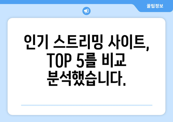 스포츠 실시간 무료중계: 인기 스트리밍 사이트 TOP 5