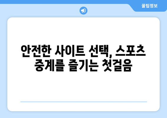 무료 스포츠 실시간 중계, 안전한 이용 가이드