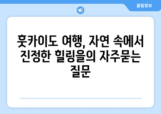 훗카이도 여행, 자연 속에서 진정한 힐링을