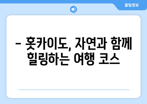 훗카이도 여행 필수 정보, 자연을 만끽하는 방법