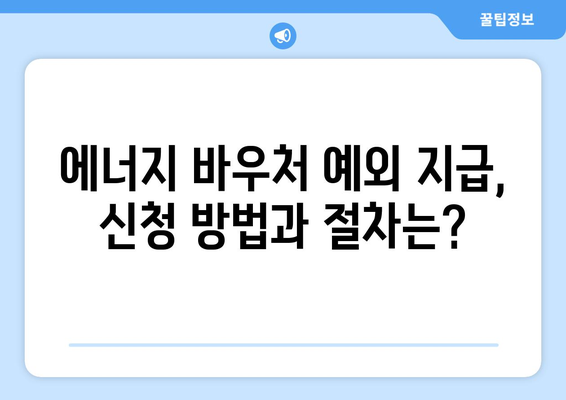 에너지바우처 예외지급 – 특별한 상황에 대한 지원