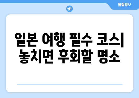 일본 여행지 추천, 일본 여행객이 추천하는 필수 방문 명소