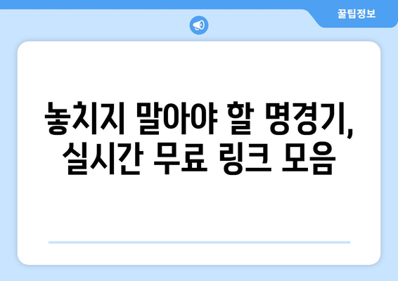 실시간 야구 생중계 무료 링크 모음