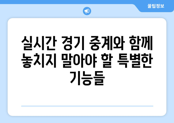 스포츠 실시간 라이브 시청을 위한 최고의 플랫폼