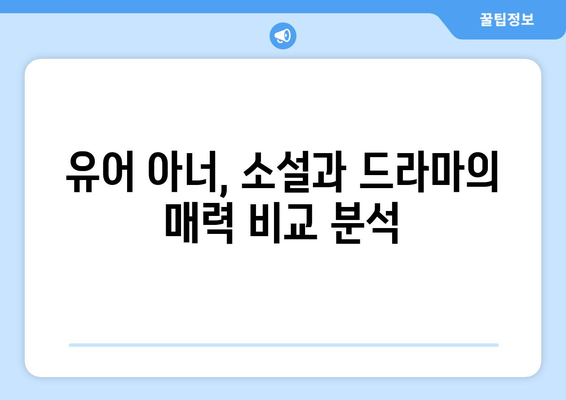 유어아너 원작 소설과 드라마 차이점 비교