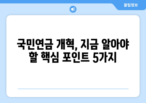 2024 국민연금 개혁안: 핵심 포인트와 시민의 준비 사항