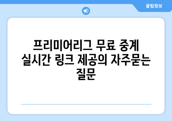 프리미어리그 무료 중계 실시간 링크 제공