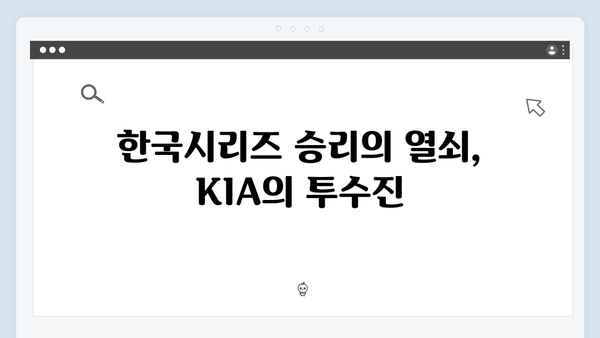 KIA 타이거즈 불펜의 힘: 한국시리즈 승부처 될까