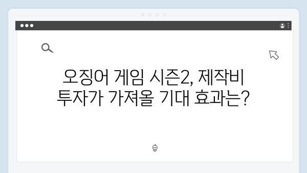 오징어게임 시즌2 제작비 분석: 대규모 투자의 내역과 기대효과