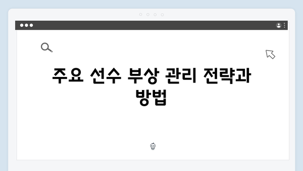 2024 한국시리즈 양 팀 주요 선수 부상 관리법