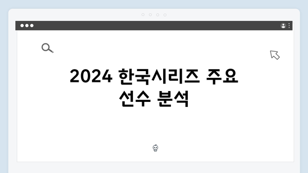 2024 한국시리즈 MVP 예측: 누가 EV6를 가져갈까?