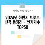 2024년 하반기 트로트 신곡 총정리 - 인기가수 TOP30