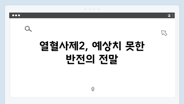 김홍식의 잔혹한 등장, 열혈사제2 2화 충격적 반전
