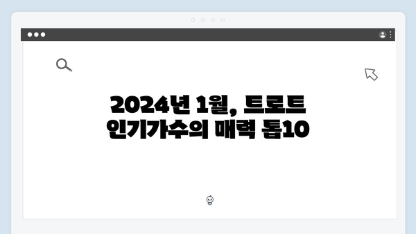 2024년 1월 최신 트로트 인기가수 총결산 메들리 모음