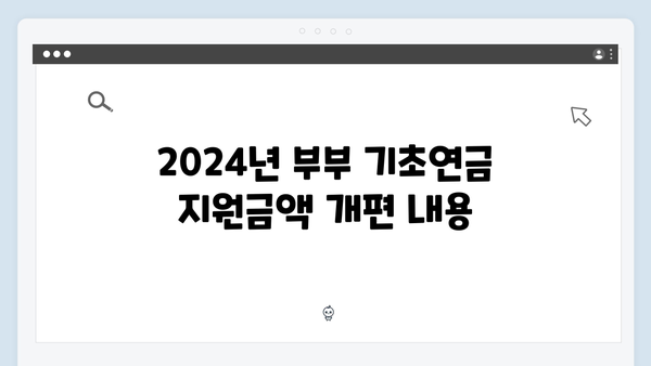 부부 기초연금 신청가이드: 2024년 달라진 지원금액과 기준