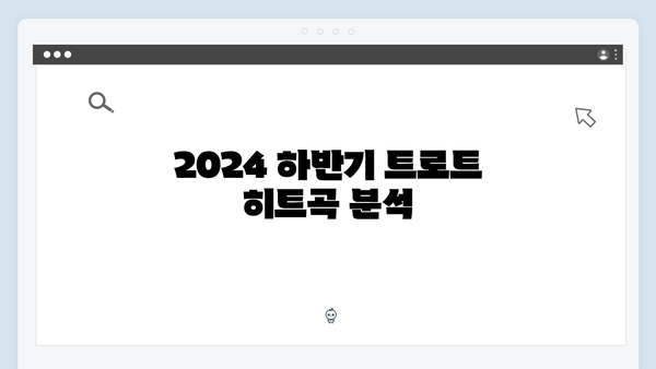 [트로트 음원차트] 2024 하반기 트로트 히트곡 TOP10