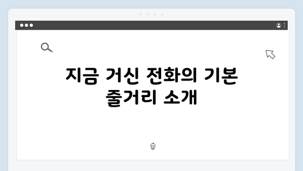 지금 거신 전화는 1화 스토리 요약과 관전 포인트