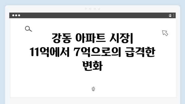 서울 강동, 11억 아파트가 7억에? 로또급 가격 변동 분석