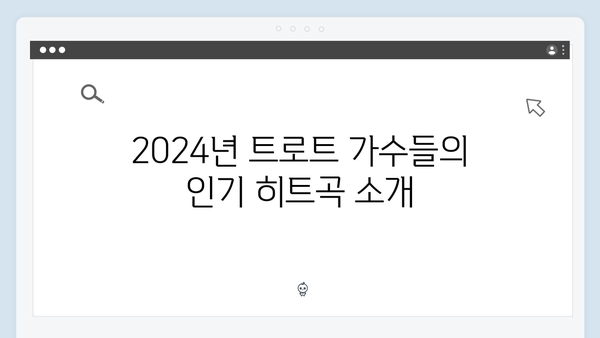 2024년 트로트 가수 베스트 노래 메들리