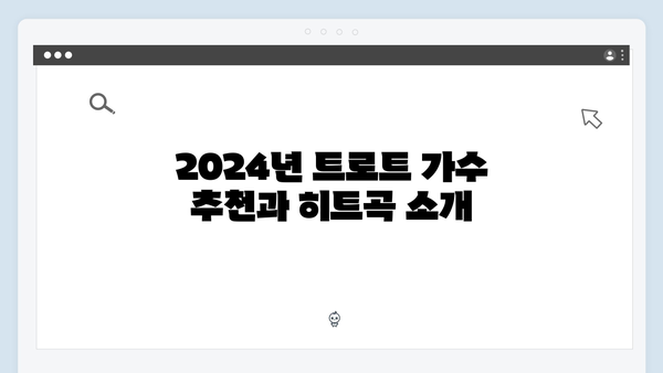 2024년 필청 트로트 가수 노래 메들리