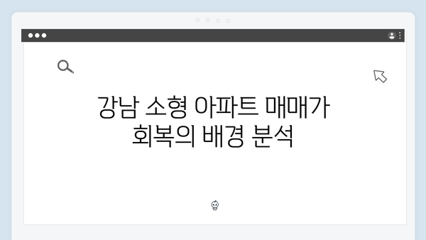 강남 소형 아파트, 9억 매매가 회복…부동산 시장 변화 분석