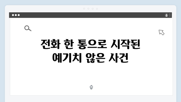 지금 거신 전화는 1회 리뷰 - 협박 전화로 시작된 부부의 이야기