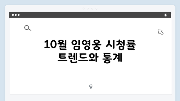 임영웅 In October 쿠팡플레이·티빙·홈초이스 시청률 분석