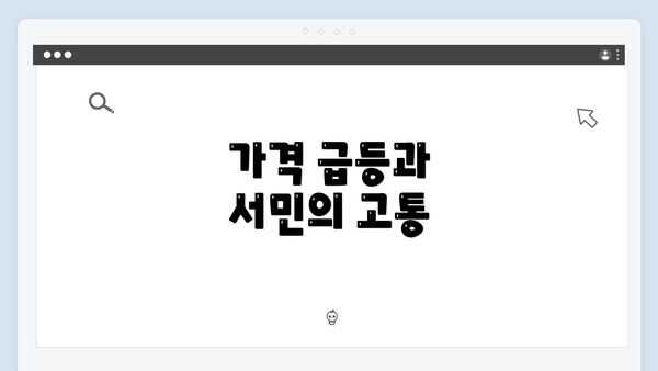 가격 급등과 서민의 고통