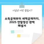 소득공제부터 세액공제까지, 2025 연말정산 완벽 해설서