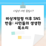 비상계엄령 이후 SNS 반응: 시민들의 생생한 목소리