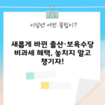 새롭게 바뀐 출산·보육수당 비과세 혜택, 놓치지 말고 챙기자!