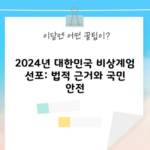 2024년 대한민국 비상계엄 선포: 법적 근거와 국민 안전