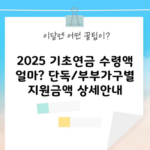 2025 기초연금 수령액 얼마? 단독/부부가구별 지원금액 상세안내