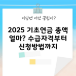 2025 기초연금 총액 얼마? 수급자격부터 신청방법까지