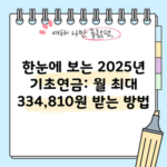 한눈에 보는 2025년 기초연금: 월 최대 334,810원 받는 방법