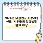 2024년 대한민국 비상계엄 선포: 시민들의 일상생활 변화 예상