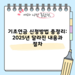 기초연금 신청방법 총정리: 2025년 달라진 내용과 절차